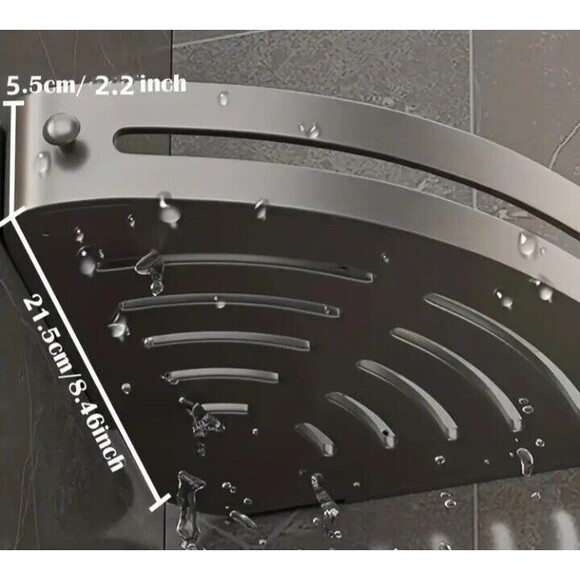 2 PCS (Shower Shelves)-(Bathroom Storage Rack)-(Plastic)-(Black)-(New)-$15.00 - Picture 2 of 11